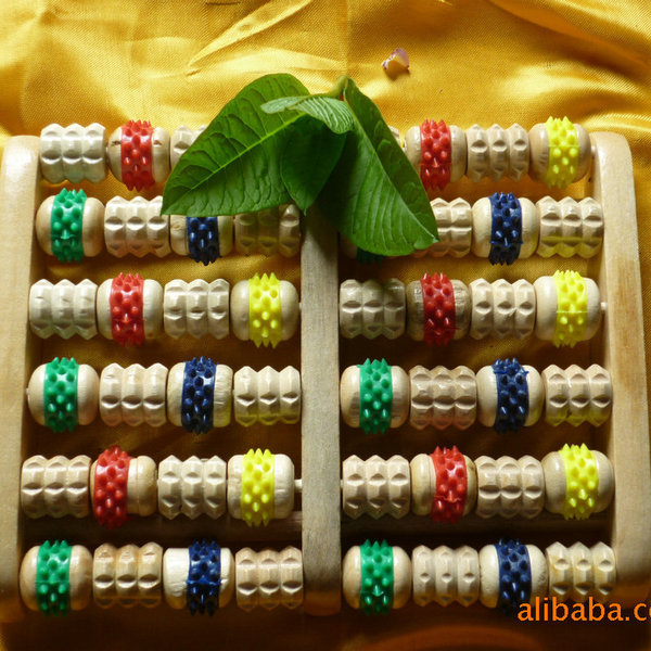 Factory supply wood massage device color 6 rows of massage device…