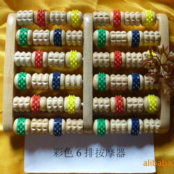 Factory supply wood massage device color 6 rows of massage device…