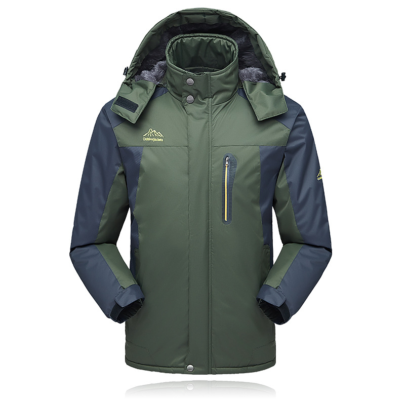 Comercio exterior de invierno al aire libre pareja a prueba de viento abrigo de algodón acolchado forrado de lana engrosada a prueba de viento cálido abrigo más tamaño de impresión de ropa de trabajo