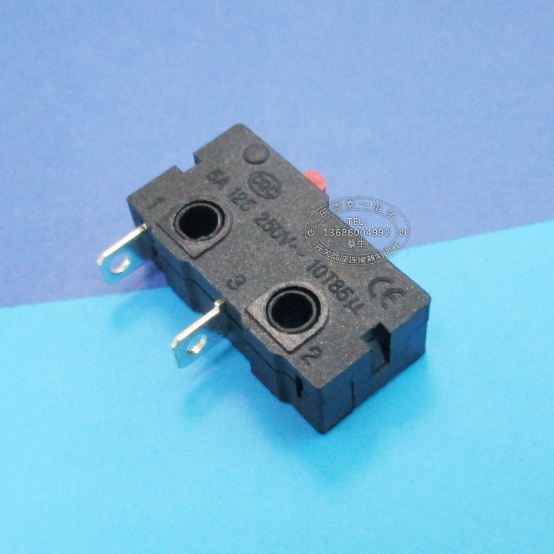按下通电常开式两脚触动开关20*10小型全铜耐温微动开关KW12-A-1