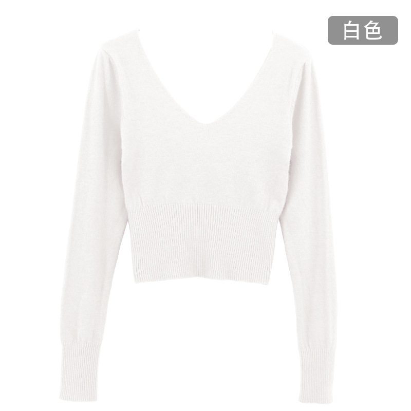 Suéter de baile para niños de manga larga de otoño e invierno engrosada práctica de baile ropa de cintura alta con cuello en V Rosa capa exterior pullover