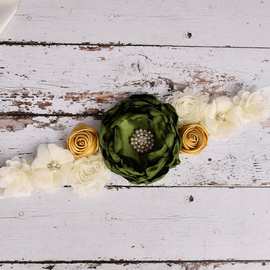 跨境亚马逊速卖通热 新娘腰带孕妇派对腰带拍照 影楼孕妇花朵腰封