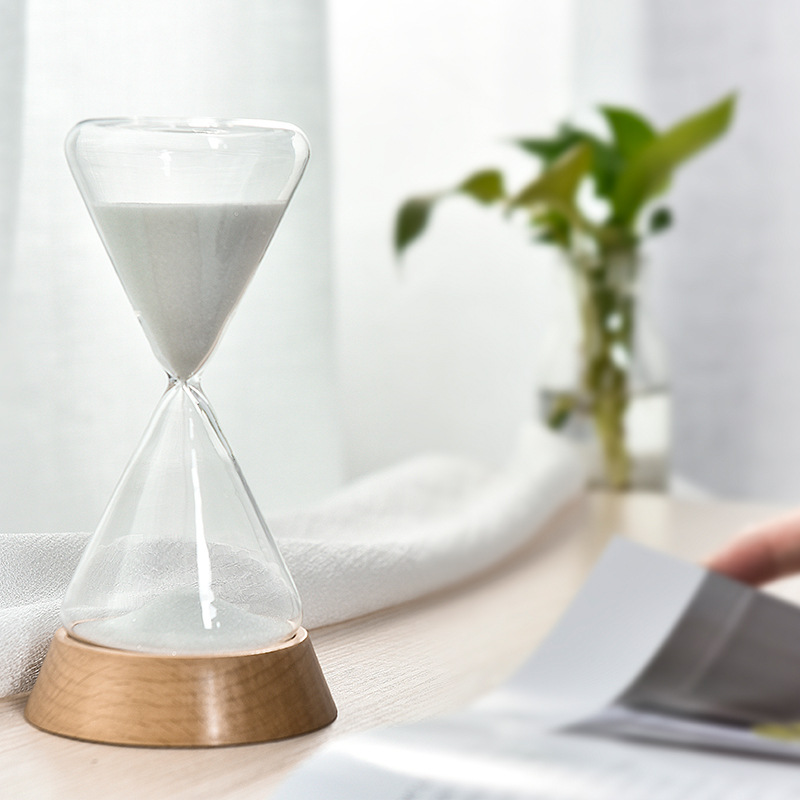 Directo de fábrica vidrio reloj arena temporizador 15 minutos personalizado creativo regalo cumpleaños al por mayor
