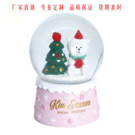 树脂工艺品 杂货卡通水晶球雪花水球 圣诞节日装饰工艺纪念摆件