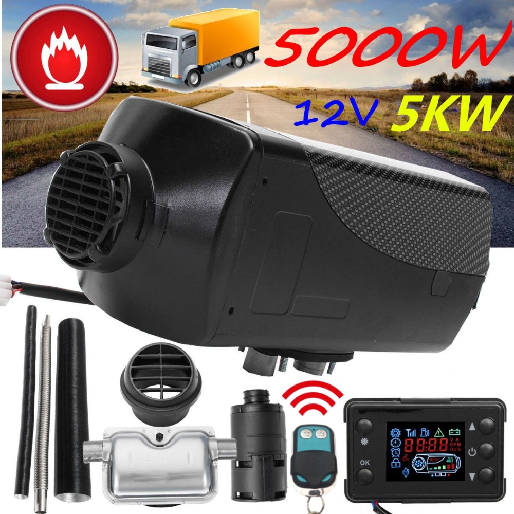 汽车加热器5KW 12V柴油空气加热器停车场加热器，遥控液晶显示器