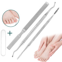 Factory Stainless Steel Nail Clipper 3-Piece Set Portable Nail Clipper Gray Fungus Nail Nail File Manicure Tool 