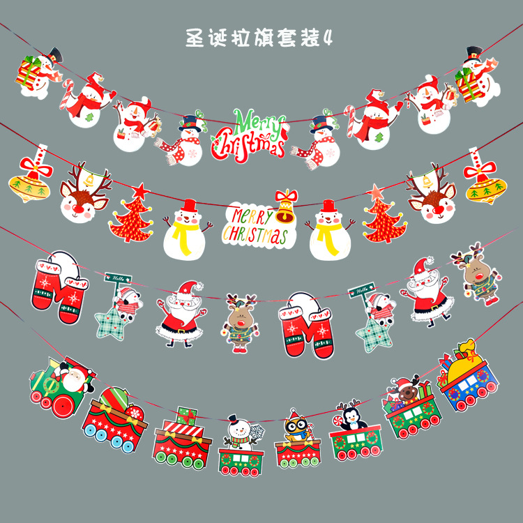 Decoración de Navidad decoración traje combinación vacaciones centro comercial tienda escena atmósfera vestir pull flag tire traje de flores