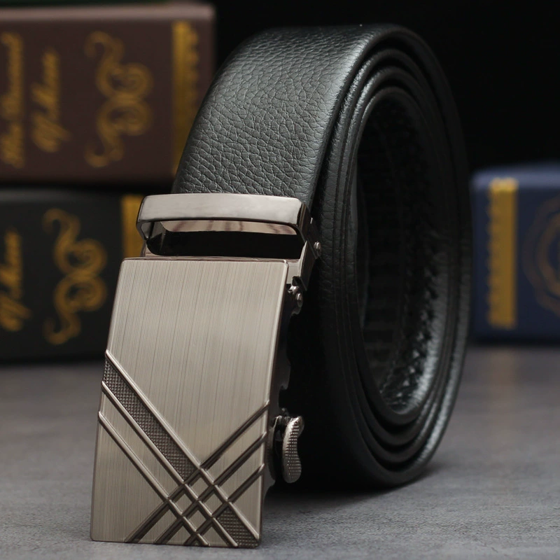 Metal Belt with Metal Buckle, Wear-Resistant Trousers Belt, Adjustable 120/140 cm, Multiple Styles