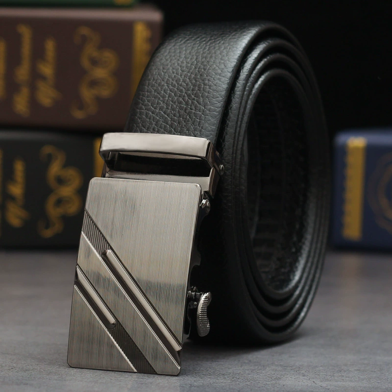 Metal Belt with Metal Buckle, Wear-Resistant Trousers Belt, Adjustable 120/140 cm, Multiple Styles