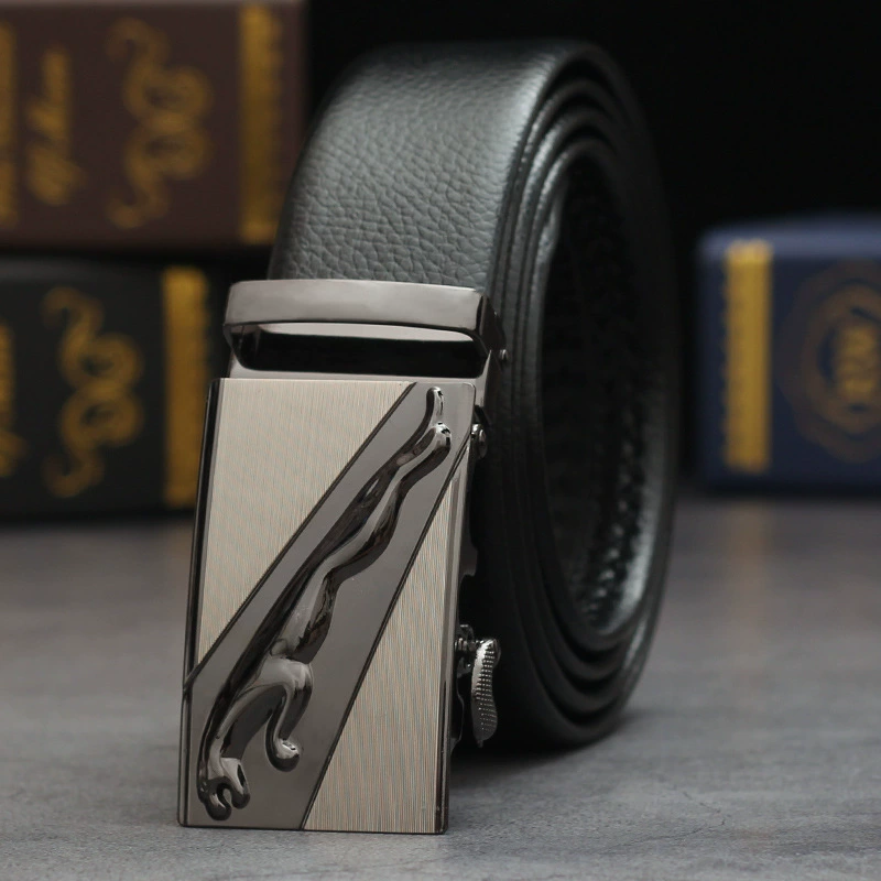 Metal Belt with Metal Buckle, Wear-Resistant Trousers Belt, Adjustable 120/140 cm, Multiple Styles