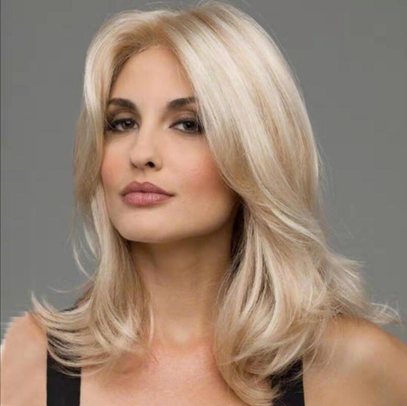 European and American wigs cross-border hot selling light gold medium and long curly hair big wave rose net high temperature silk wig factory spot European and American wigs cross-border hot selling light gold medium and long curly hair big wave rose net high temperature silk wig factory spot