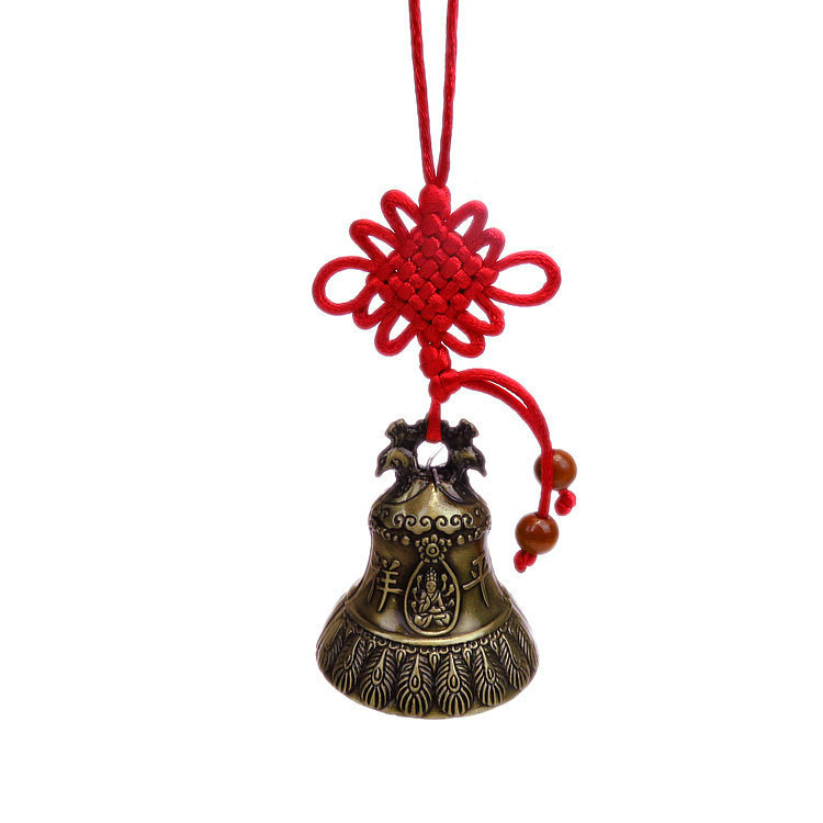 仿古复古风铃车挂门铃装饰龙钟凤钟佛头钟双孔雀东巴铃中国结挂件
