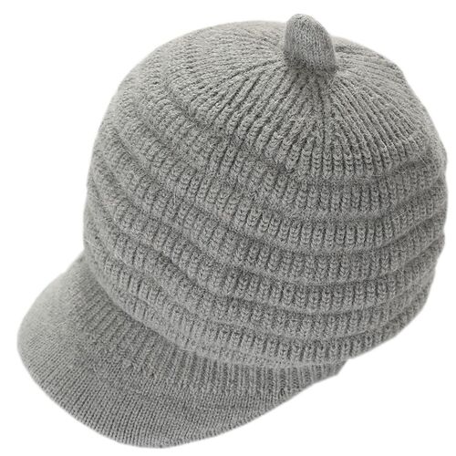 M1010 striped peaked cap autumn and winter new style plus velvet thickened warm and cold-proof knitted woolen hat women's beret