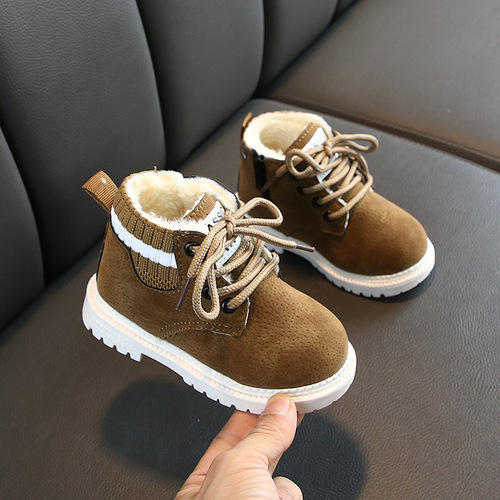 Boys' boots, children's Martin boots, plus velvet cotton shoes, snow boots, Korean style fashionable children's leather boots, girls' shoes on behalf of