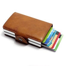 厂家直供跨境多卡位大容量卡包RFID防磁钱包便携铝合金双层制LOGO