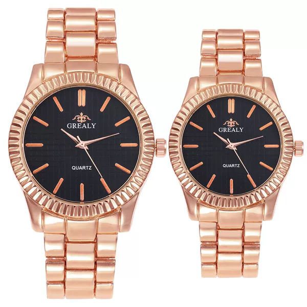 Rose gold with black face men