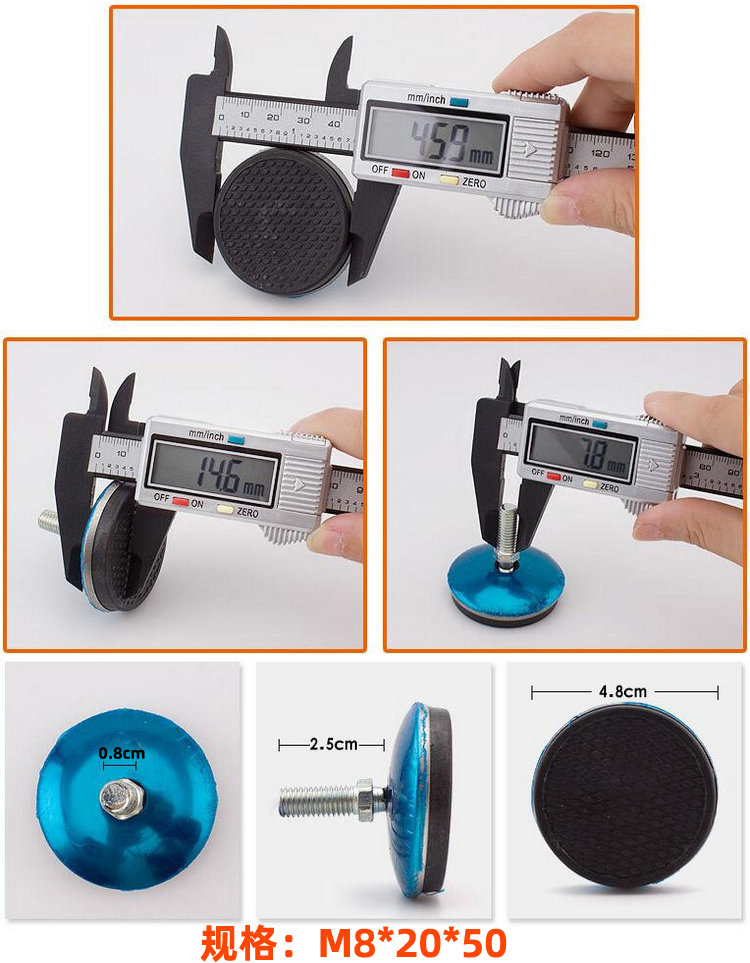 Fondo negro 50mm tornillo pie almohadilla móvil universal ajustable pie almohadilla sofá pie almohadilla a prueba de humedad de acero inoxidable