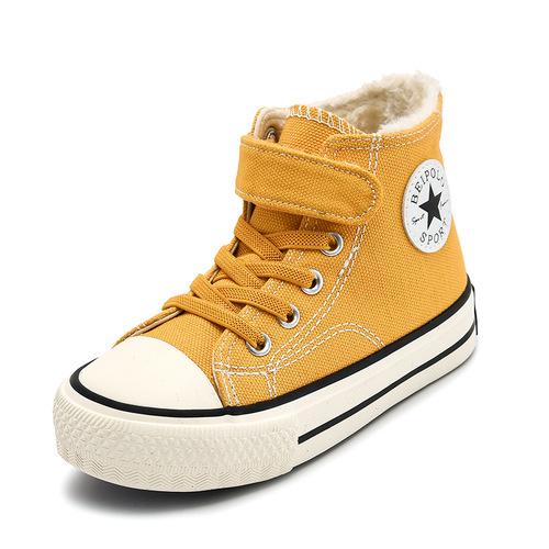 Children's cotton shoes, girls' winter velvet canvas shoes, boys' cotton shoes,  new high-top sneakers, baby winter shoes