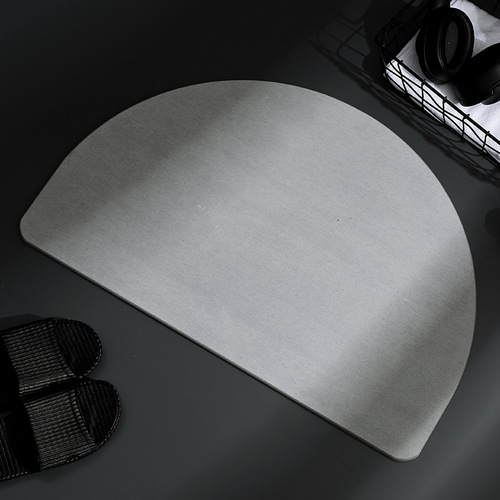 Semi-circular diatomaceous earth water-absorbent anti-slip mat, bathroom door mat, bathroom quick-drying mat