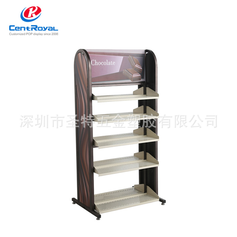 厂家设计 金属落地式巧克力展示架 超市糖果口香糖展示架
