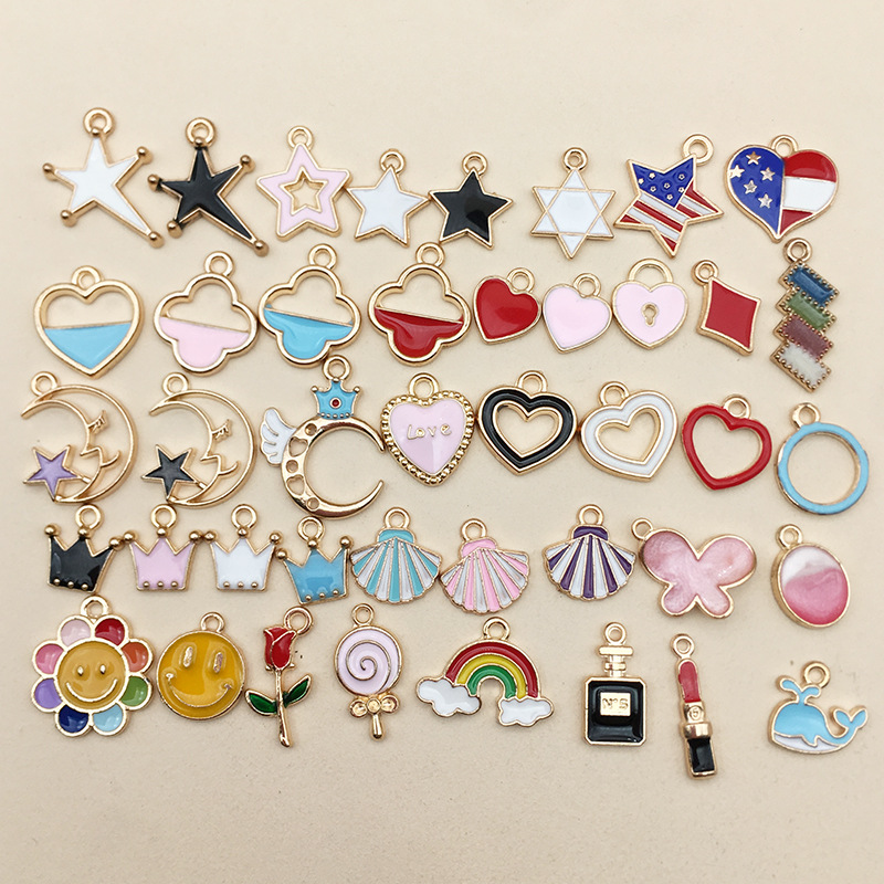 Accesorios de la joyeria bricolaje gota aceite aleación pequeño colgante flor gota aceite colgante marcador colgante collar pulsera colgante