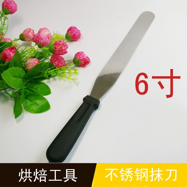 Черный пластиковый рукоять 6 дюймов 8 дюймов 10 нож для крема для торта прямой поцелуй нож из нержавеющей стали DIY выпечка инструмент оптом