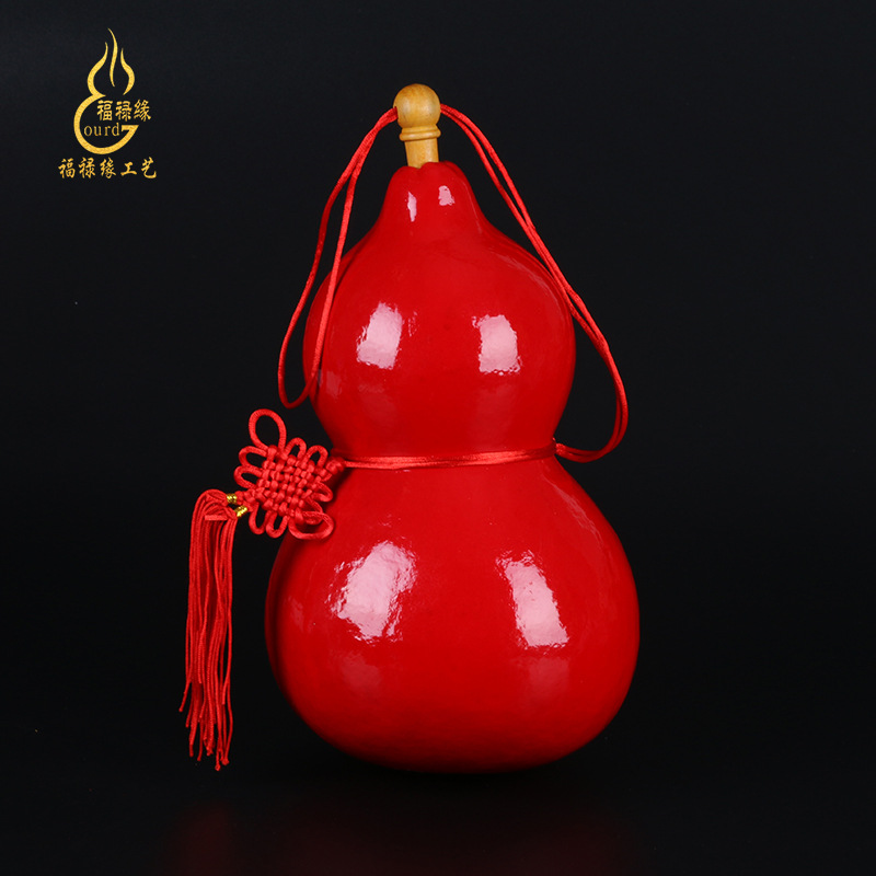 批发亚腰木栓天然彩绘葫芦吉祥图案工艺葫芦摆件中国结小吉祥摆件