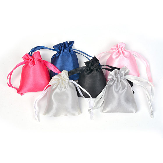 in stock Satin Bag Drawstring Drawstring Pocket High-grade Sense Design Silk Satin Crumple Satin Pocket