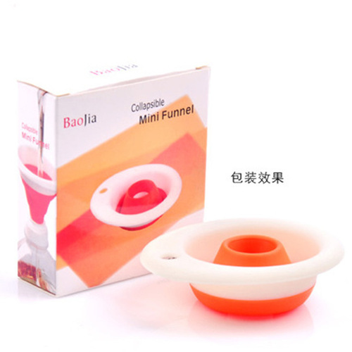 Environmentally friendly multifunctional silicone funnel, telescopic creative kitchen folding oil leak, filling hanging portable small gift