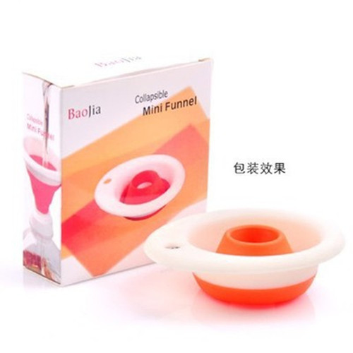 Environmentally friendly multifunctional silicone funnel, telescopic creative kitchen folding oil leak, filling hanging portable small gift