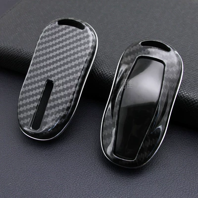 Suitable for Tesla key case carbon fiber MODEL S car remote control protective case key case overseas (Static Rod/Key Bag) - s-single-shell-tray