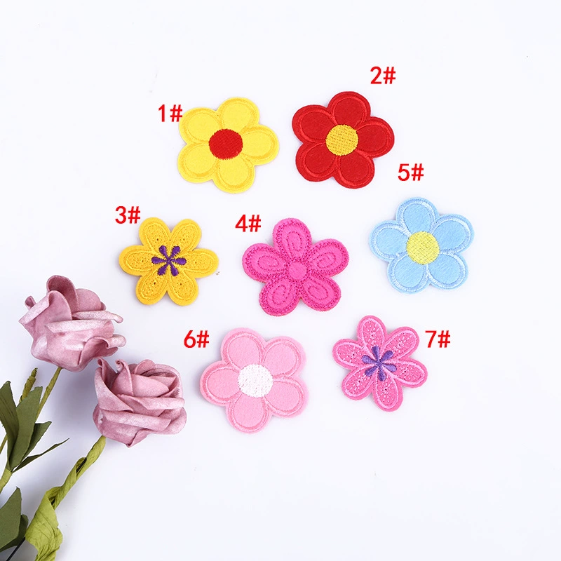Supply performance service auxiliary materials Hyuna Fengfeng national embroidery cloth sticker patch pink pink flower red flowers