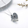 Necklace heart shaped, photo, retro pendant, accessory, silver 925 sample, sunflower, European style, suitable for import