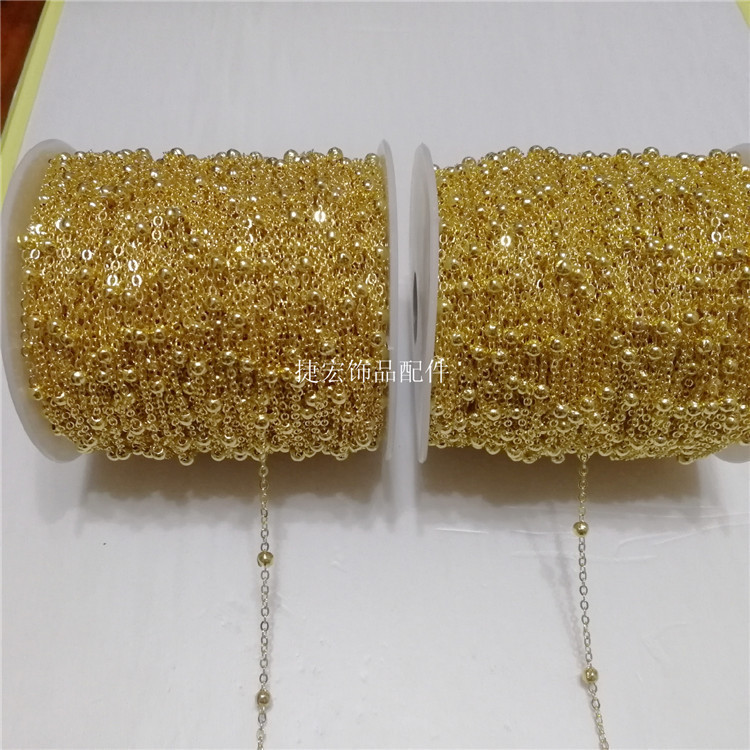 diy Antique Hair Ornaments Round Fan Chain Tassel Pendant 2mm Copper Clad Iron Squashed O-shaped Chain Clip Ball Chain Ball Chain