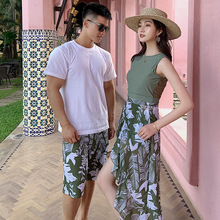 新款情侣泳衣女三件套分体裙式遮肚显瘦性感小清新度假温泉沙滩裤