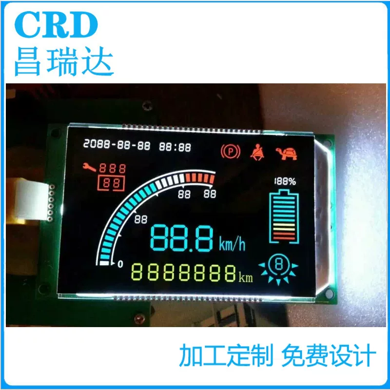 Сегментированный LCD-дисплей (CRD), настраиваемый, варианты STN/VA