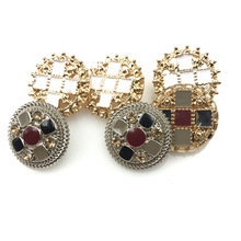 新款滴胶多色金属高脚纽扣 银色点油复古小香风西装大衣扣子