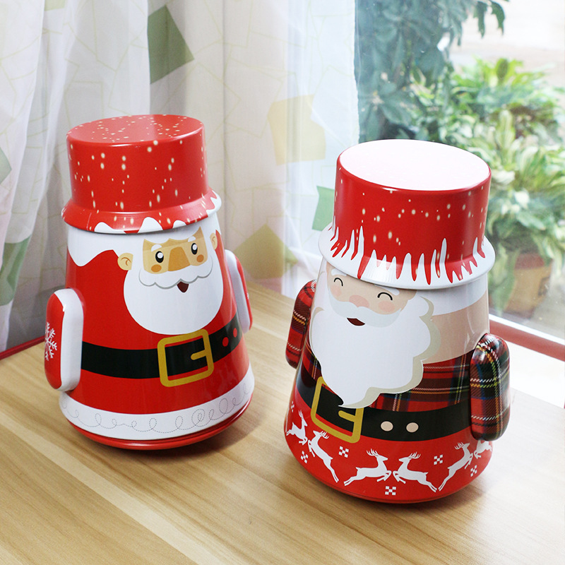 圣诞铁盒卡通圣诞不倒翁马口铁盒创意礼品盒糖果包装盒圣诞节礼品|ms