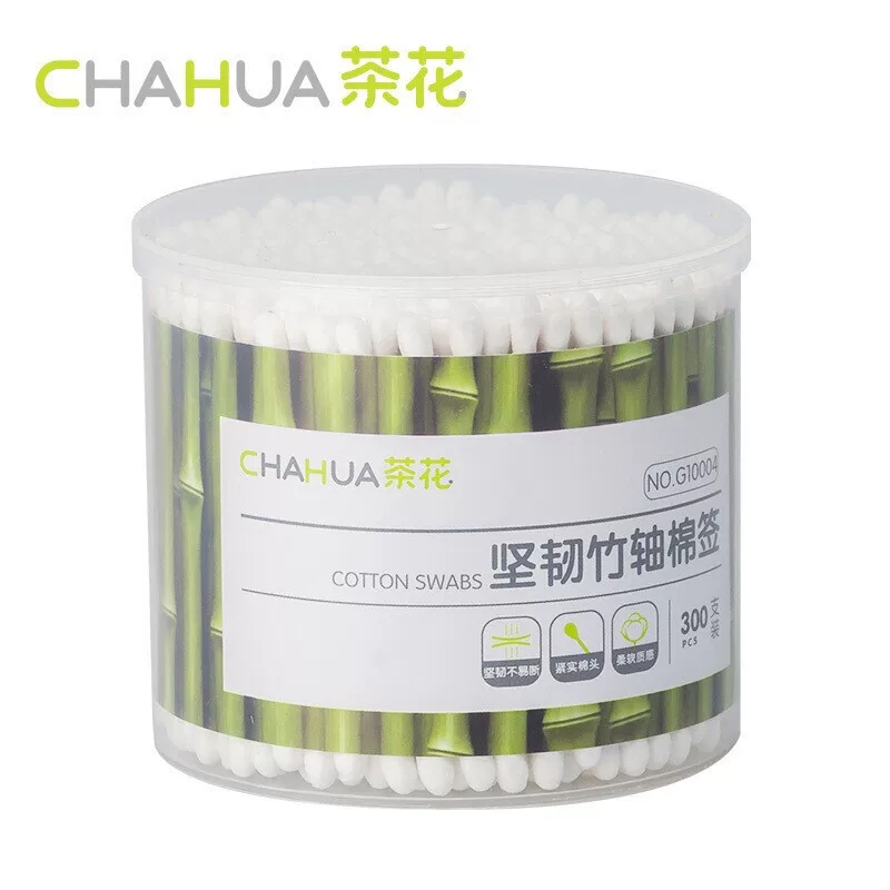 茶花 Двусторонние ватные палочки, средство для снятия макияжа, 300 штук