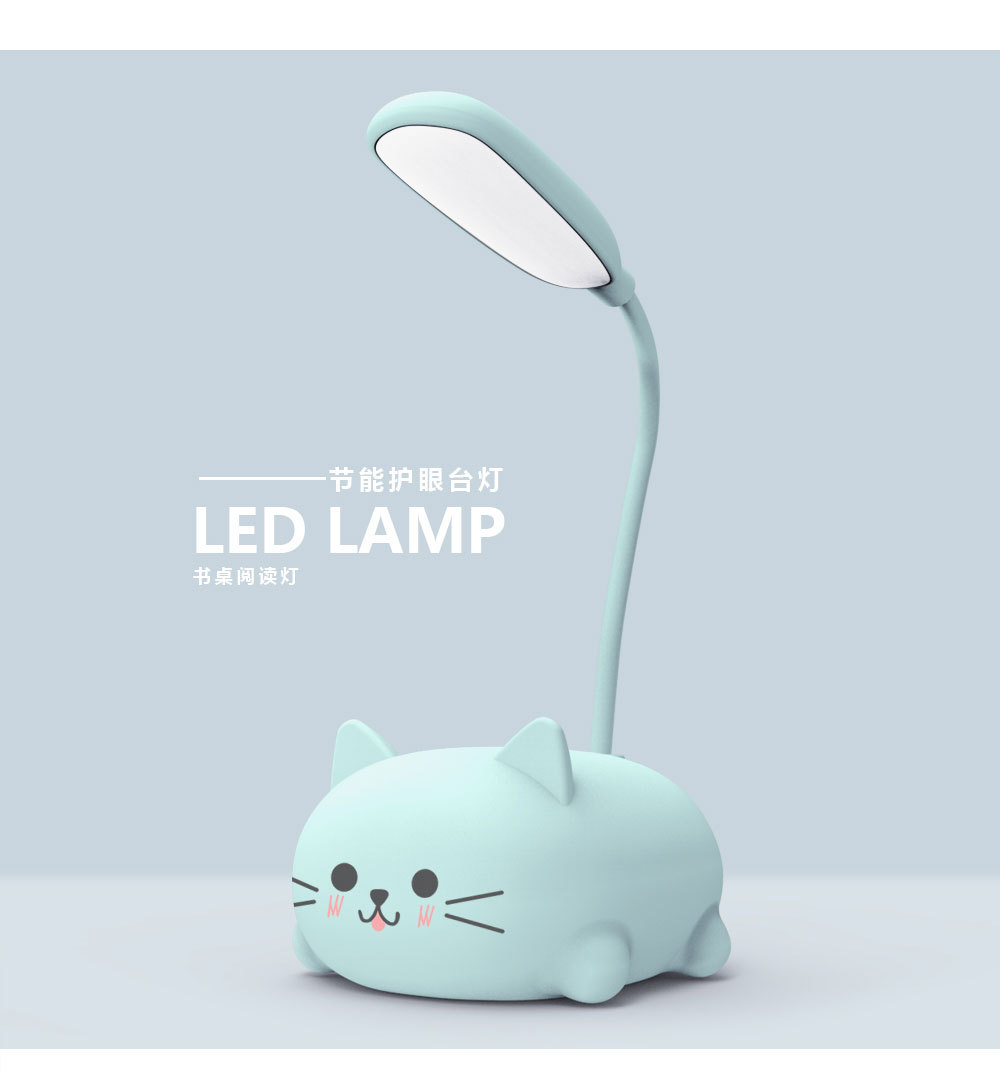 Dibujos Animados creativo plegable LED pequeña lámpara de mesa estudiante aprendizaje ojo protección libro luz USB carga mini luz de la noche