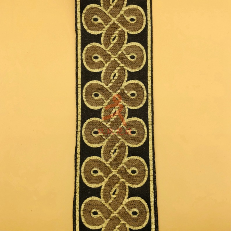 厂家现货直销 国结花型窗帘抱枕高精密欧式提花花边窗饰辅料 批发