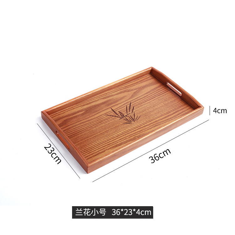 De estilo japonés engrosada bandeja de bambú bandeja de té simple hogar taza de té bandeja de hotel restaurante bandeja de bambú plato vajilla