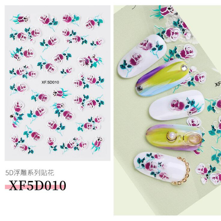 Especial transfronterizo para la protección del medio ambiente 5D serie de calcomanías de uñas pegatinas de uñas en relieve pegatinas de uñas calcomanías de uñas pegatinas de agua