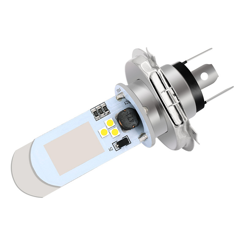 Faro de la motocicleta H4 bombilla led 3030 6W modificado niebla lámpara 6smd doble cara de tres-garra lejos Luz de haz bajo