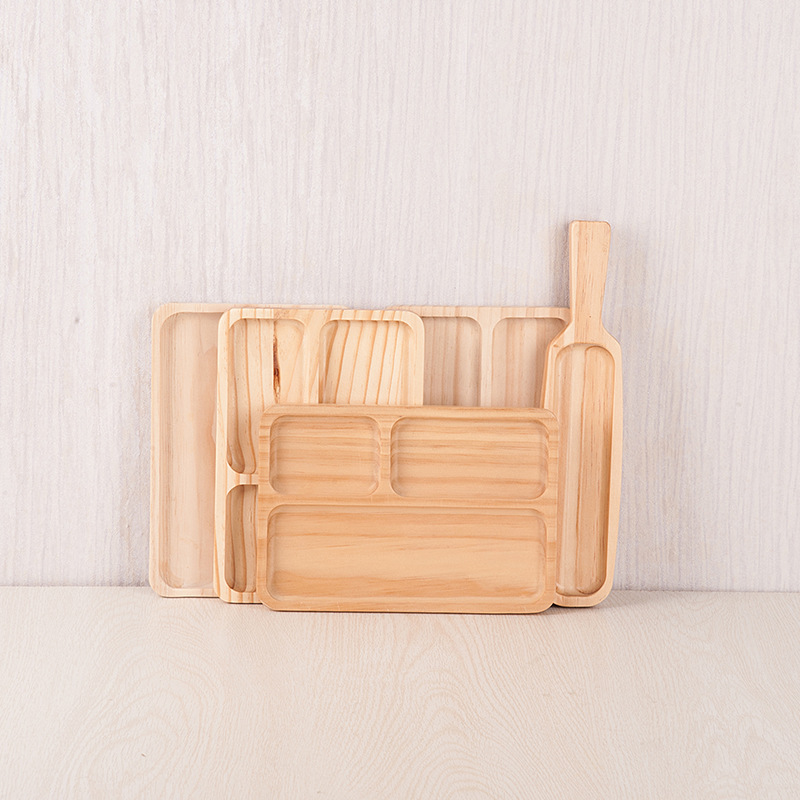 Bandeja de madera de estilo japonés rectangular hogar pan placa creativa bandeja de frutas placa de la torta placa de madera maciza
