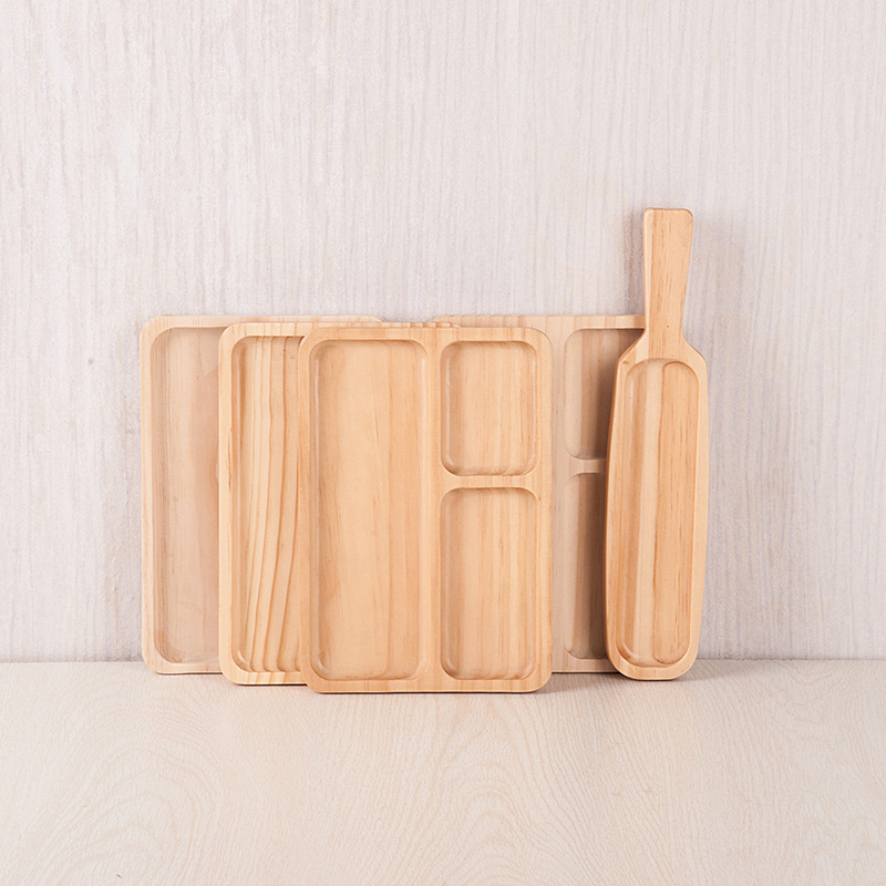 Bandeja de madera de estilo japonés rectangular hogar pan placa creativa bandeja de frutas placa de la torta placa de madera maciza