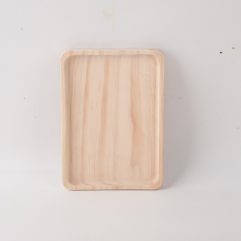 Bandeja de madera de estilo japonés rectangular hogar pan placa creativa bandeja de frutas placa de la torta placa de madera maciza