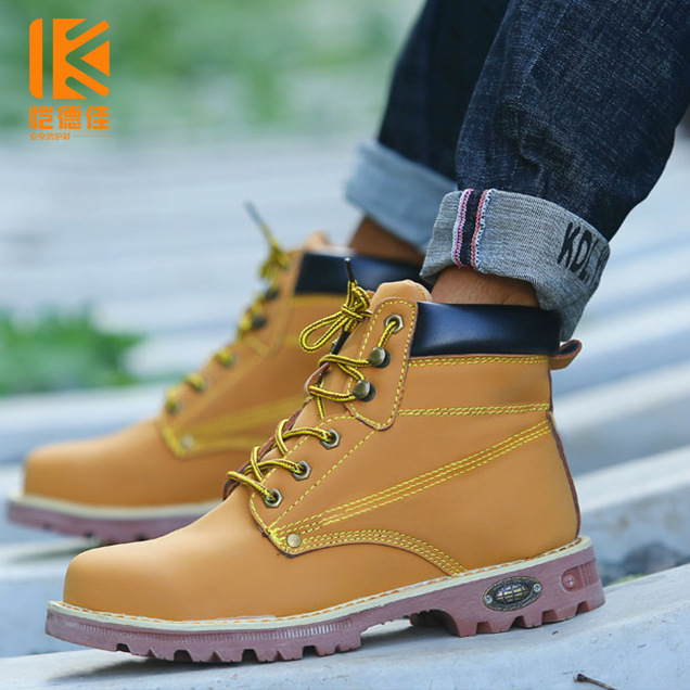 劳保鞋防砸防刺穿高帮牛筋底 透气防水安全鞋 高密厂家钢头防护鞋
