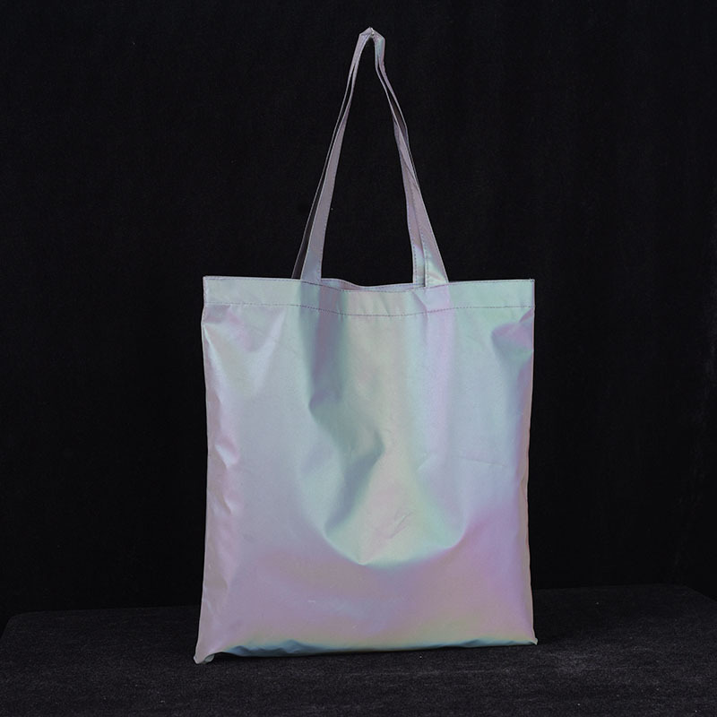 批发反光收纳布袋订 制手提购物布袋印刷创意广告反光帆布袋定 做