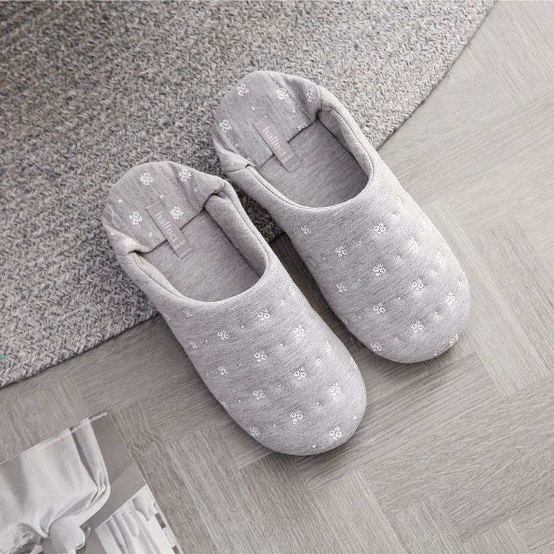 halluci Autumn and Winter New Soft Bottom Non-slip Indoor Home Slippers Comfortable Nordic Style Cotton Slippers for Women